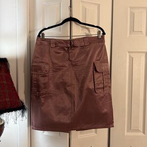Côté Fille Satin-look Mauve Cargo Skirt with Belt